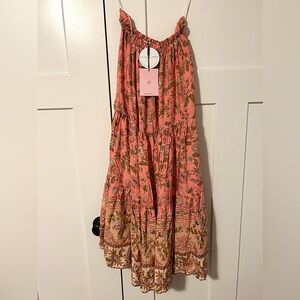 NEW Hello Molly: Pink and Beige Floral Maxi Skirt